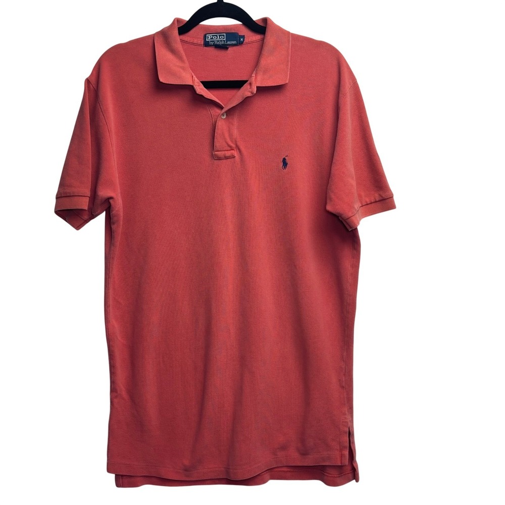 Polo Ralph Lauren Polo Shirt Mens Sz M Salmon Pink Cotton Preppy Summer Coastal